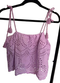 Aqua Eyelet Top - size medium
