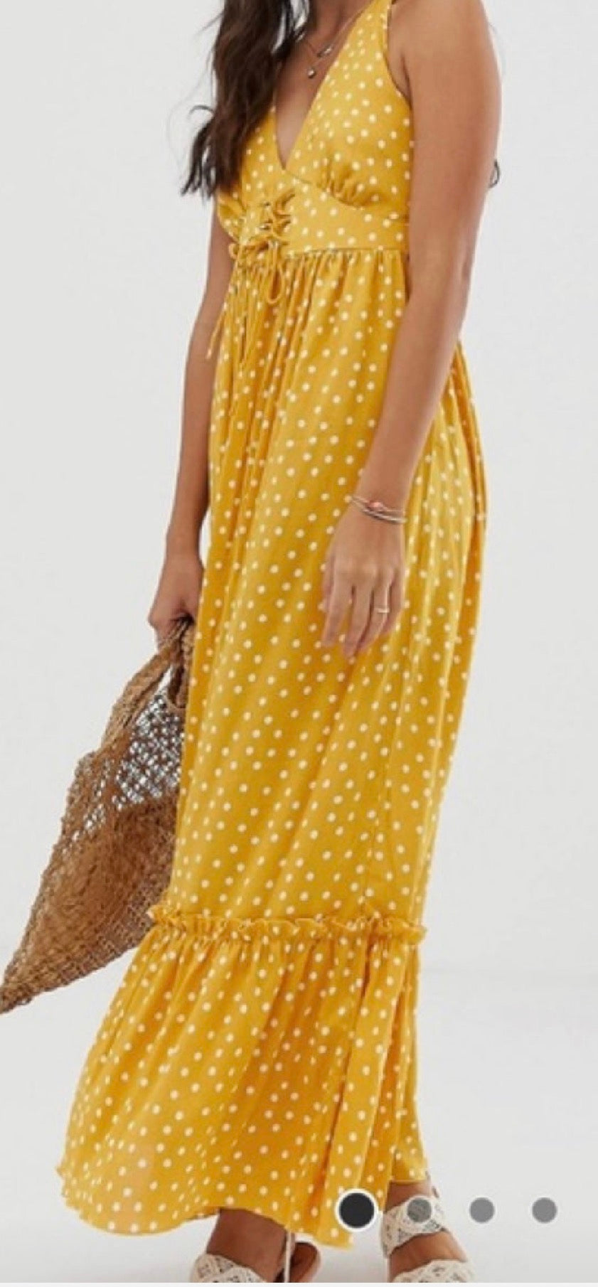 ASOS Polka Dot Halter Maxi - size 2