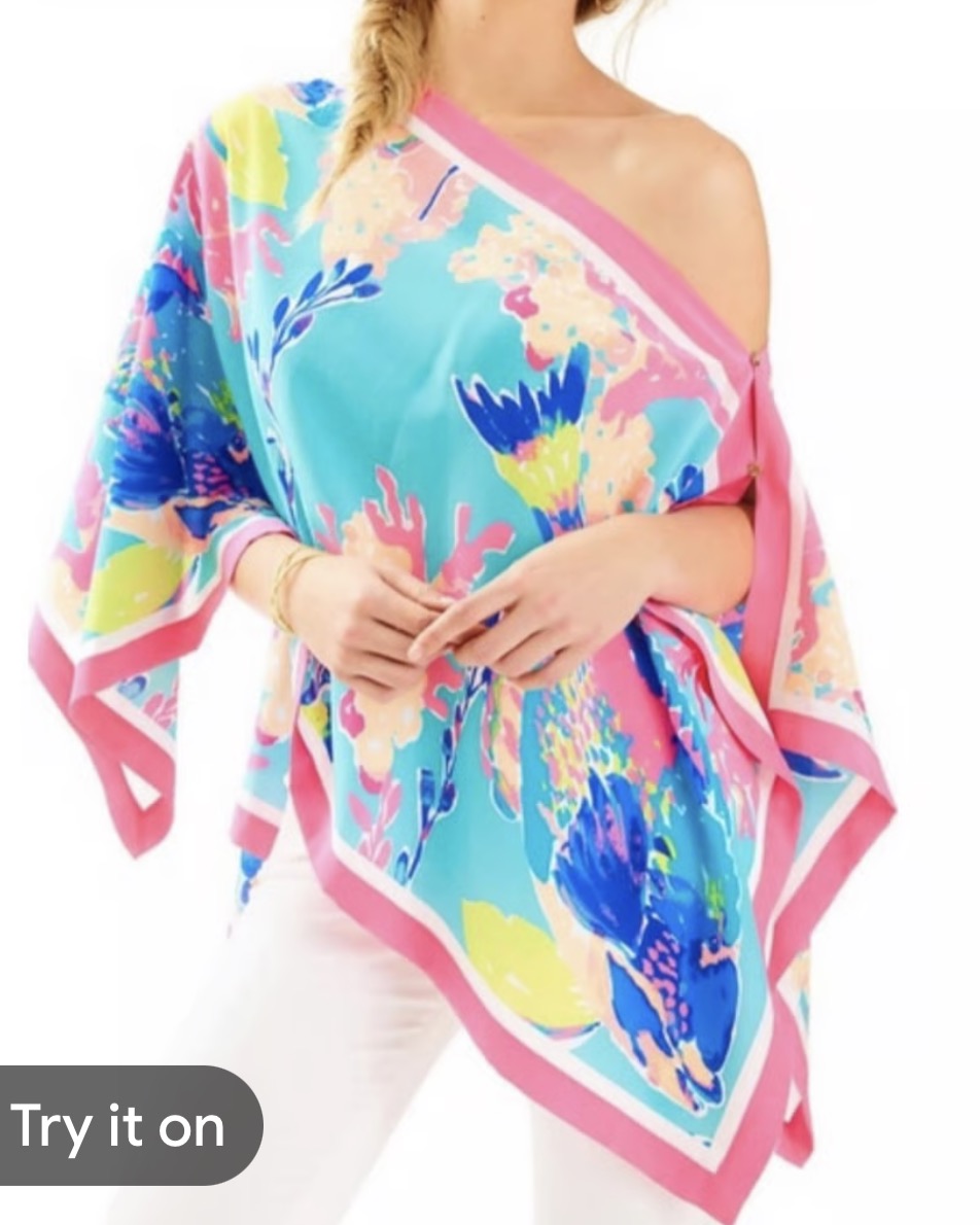 Lilly Pulitzer Dixie Poncho Top - one size