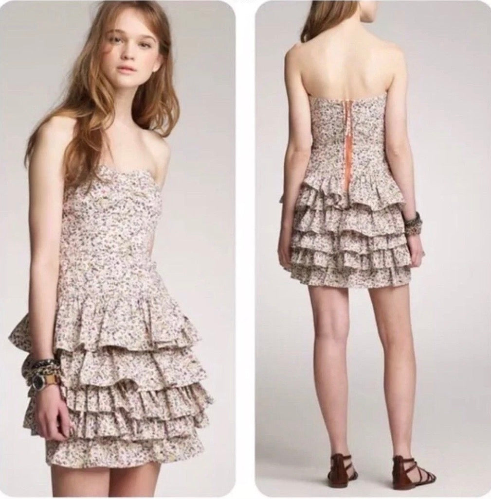 J Crew Liberty of London Ruffle Mini Dress - size (Kim Chappell)