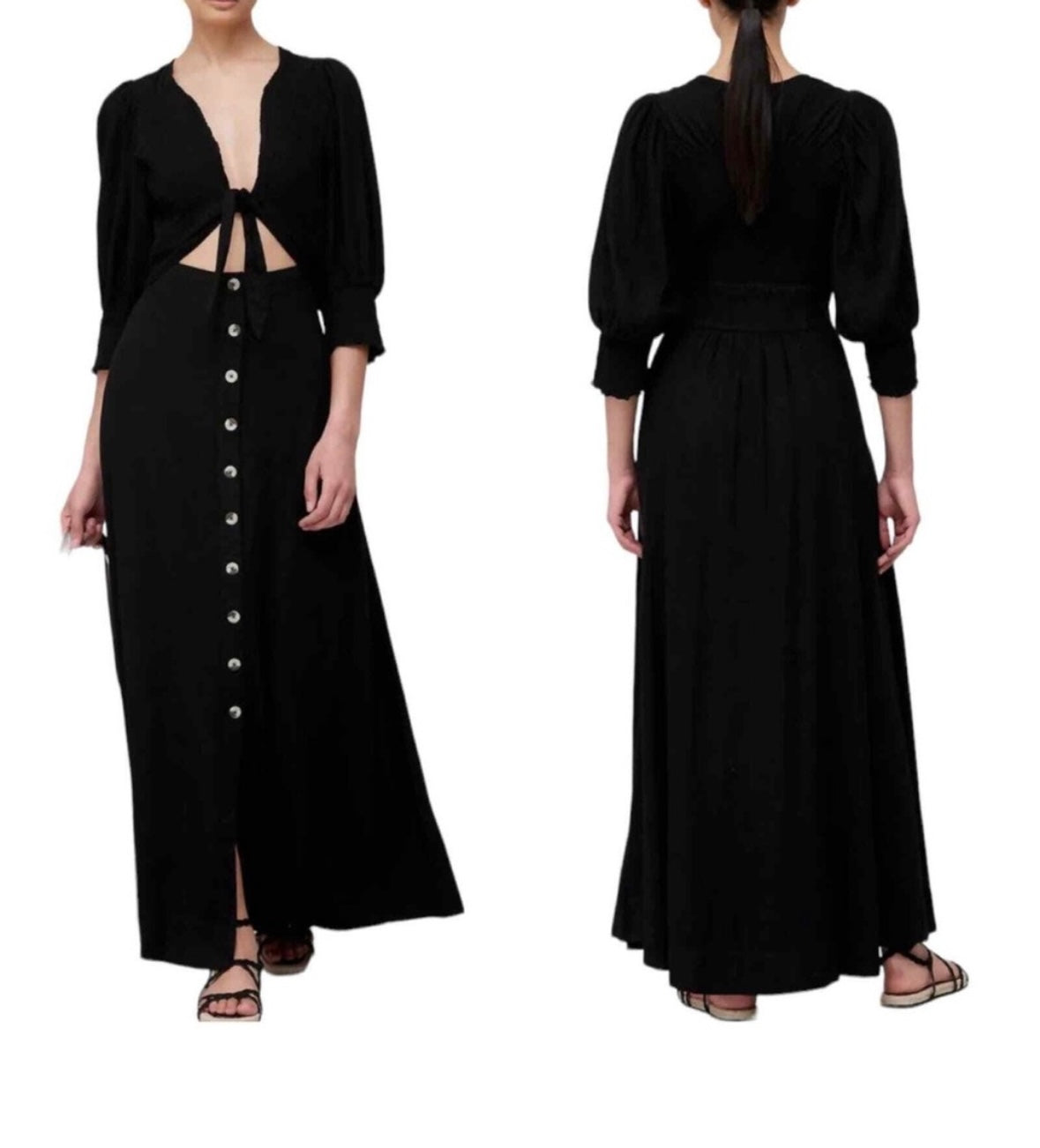 Free People Tie Front Maxi - size XS *runs big*