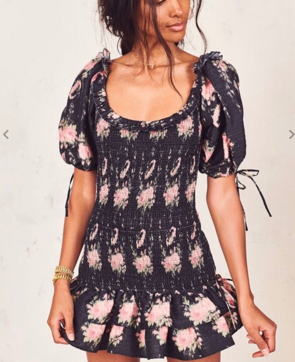 LoveShackFancy Violet Smocked Dress - size medium (would fit small also)