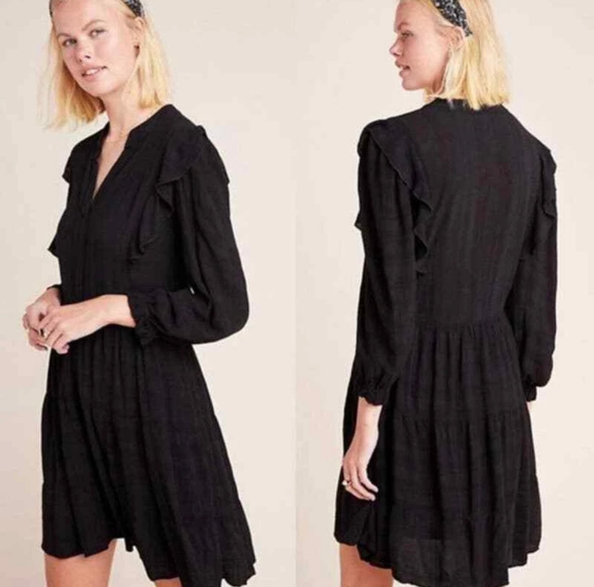 Anthropologie Rossi Ruffled Dress- size XS