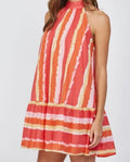 Fate Allison Striped Halter Dress- size small
