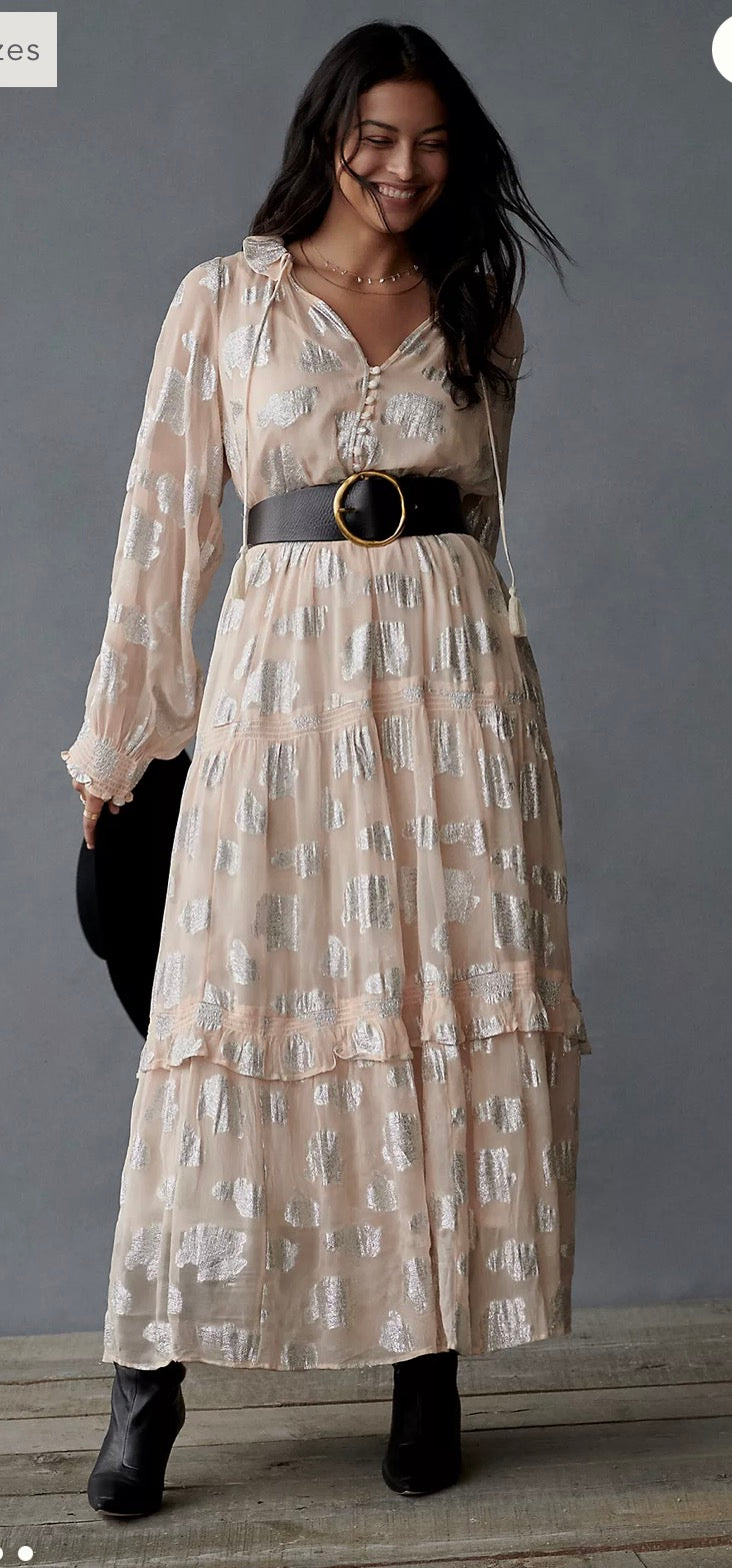 Anthropologie The Marias Chiffon Maxi Dress - size medium