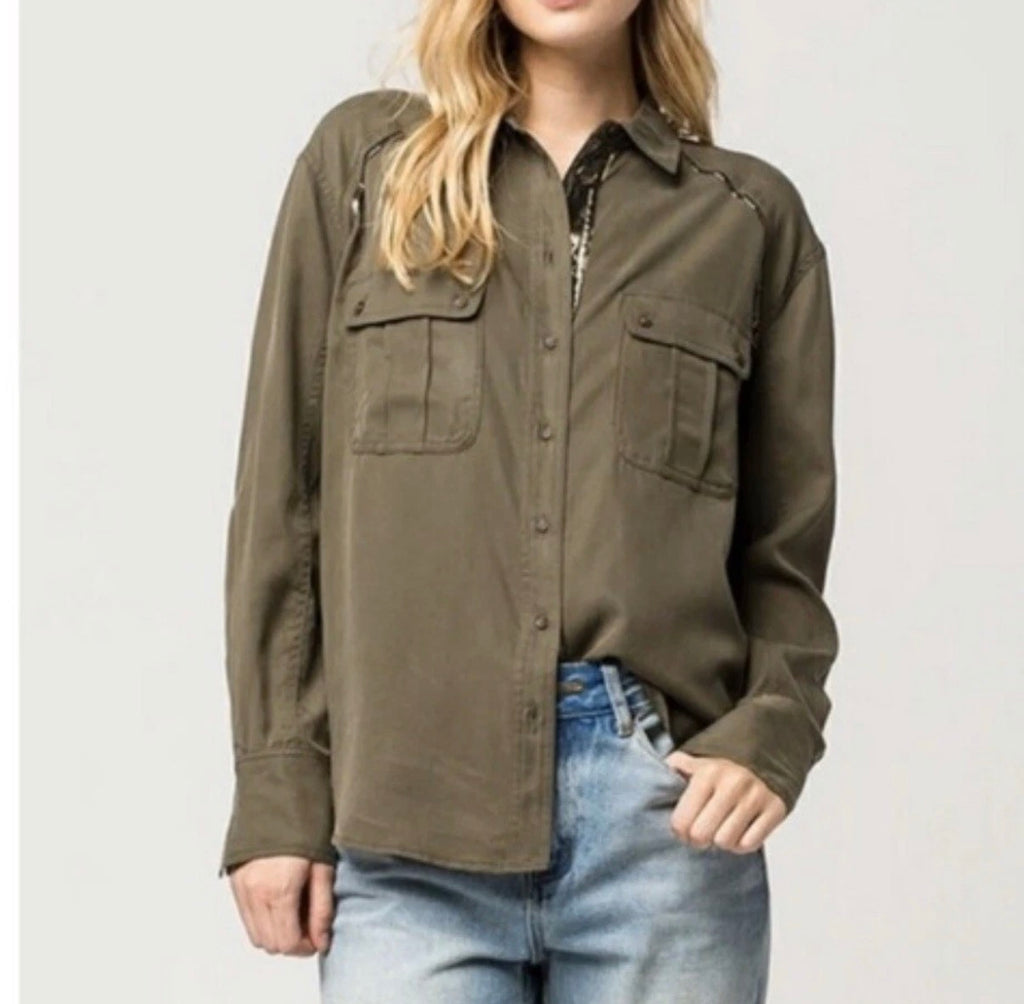 Free People Off Campus Shirt - size medium