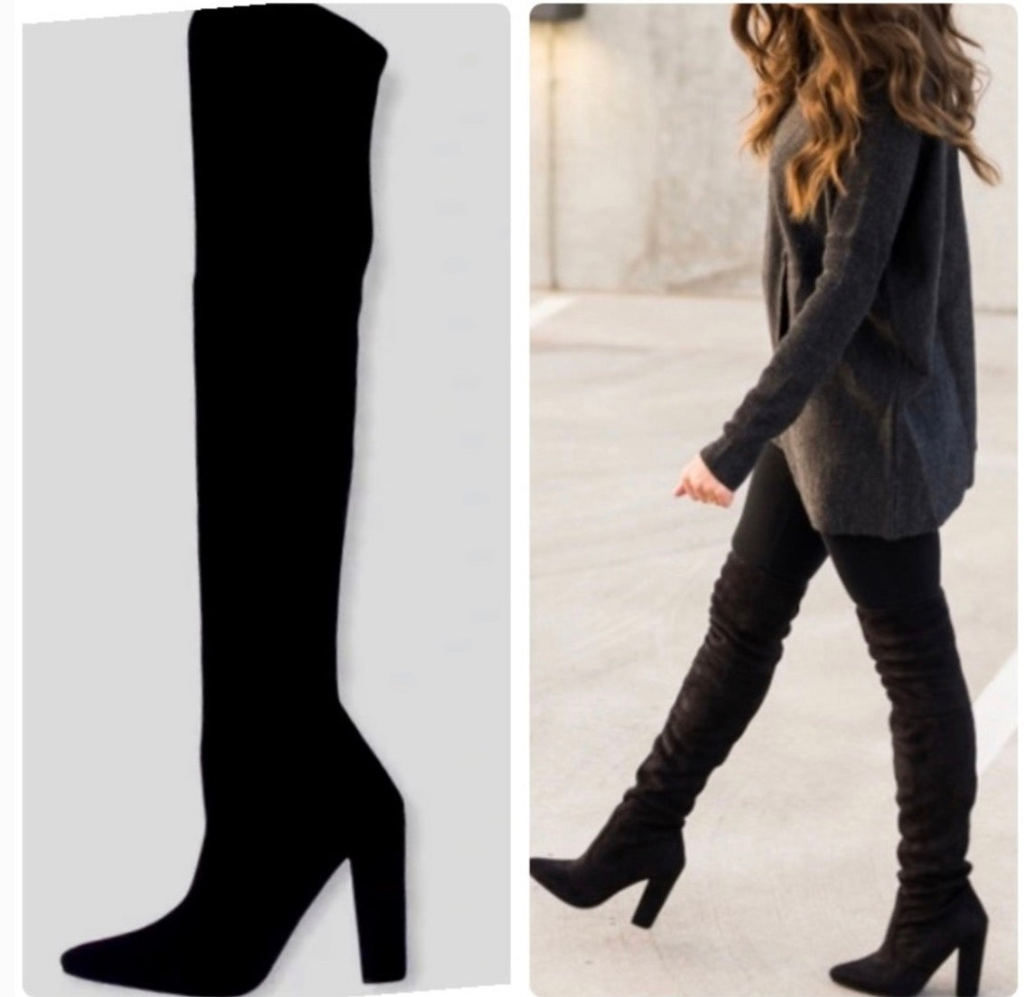 Steve Madden Suede Thigh High Boots - size 8/8.5