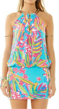 Lilly Pulitzer Siena Sea Blue Halter Dress - size small