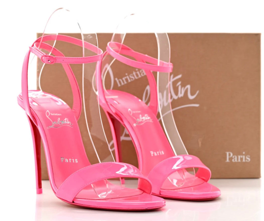 Christian Louboutin Loubigirl 100 Patent Pumps (pink) - size 38.5 (US 8-8.5) 4" heel NEVER WORN!