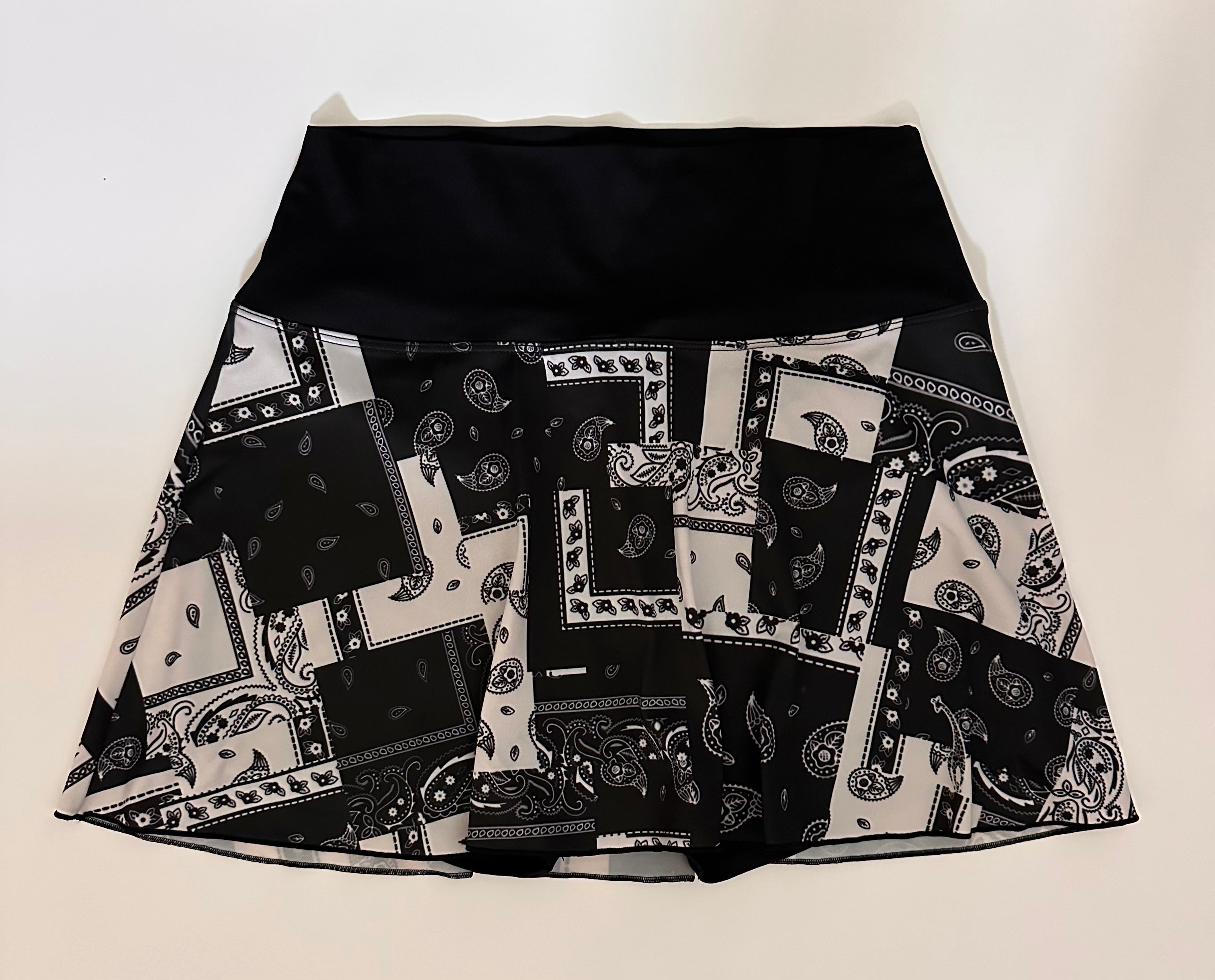 LACOA TENNIS SKIRT (medium) bandana black/white