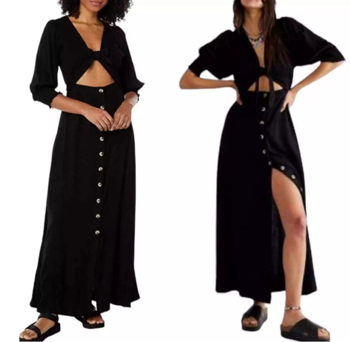 Free People Tie Front Maxi - size XS *runs big*