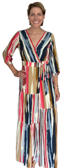 Skies Are Blue Striped Wrap Dress- size small