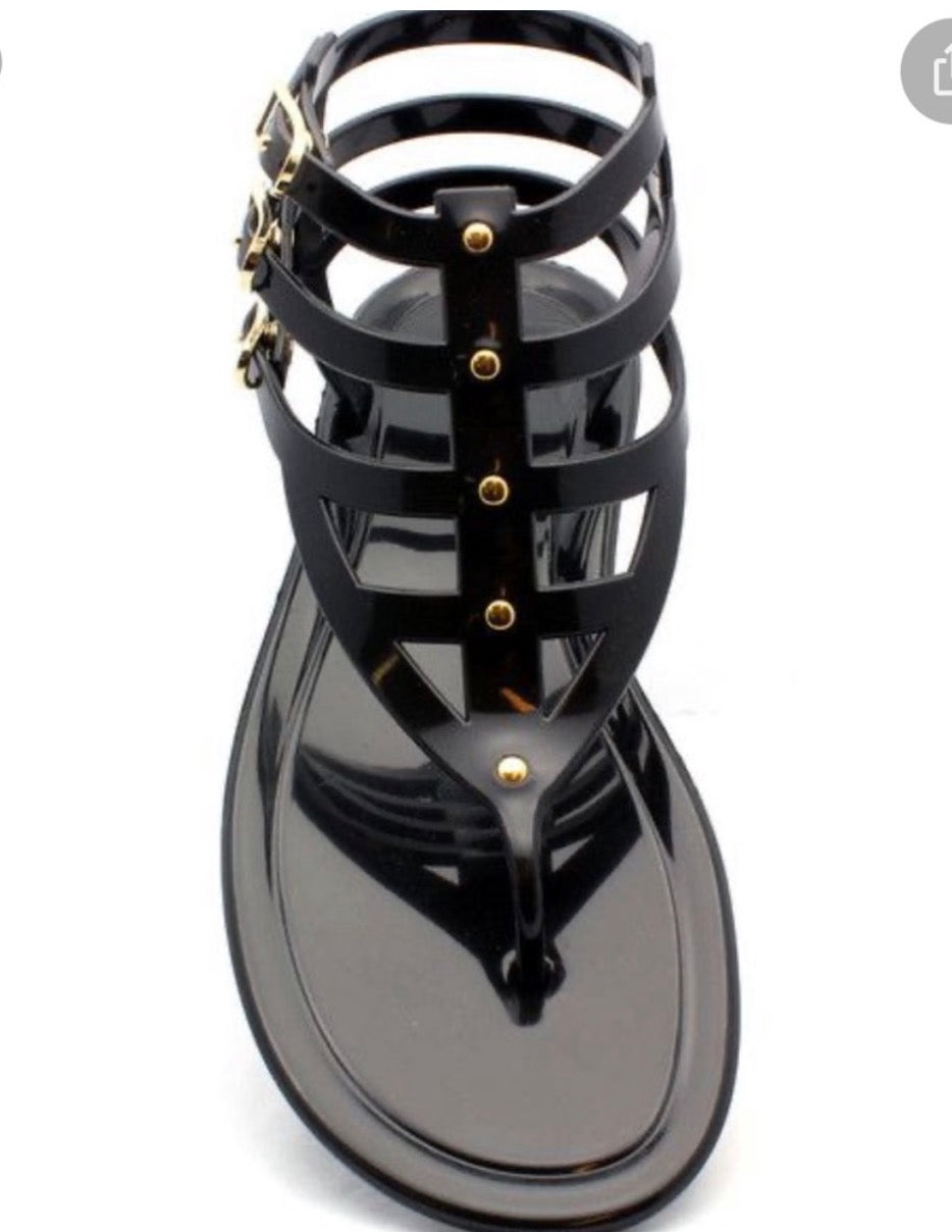 Jimmy Choo Black Jelly Margot Gladiator Sandals - size 40