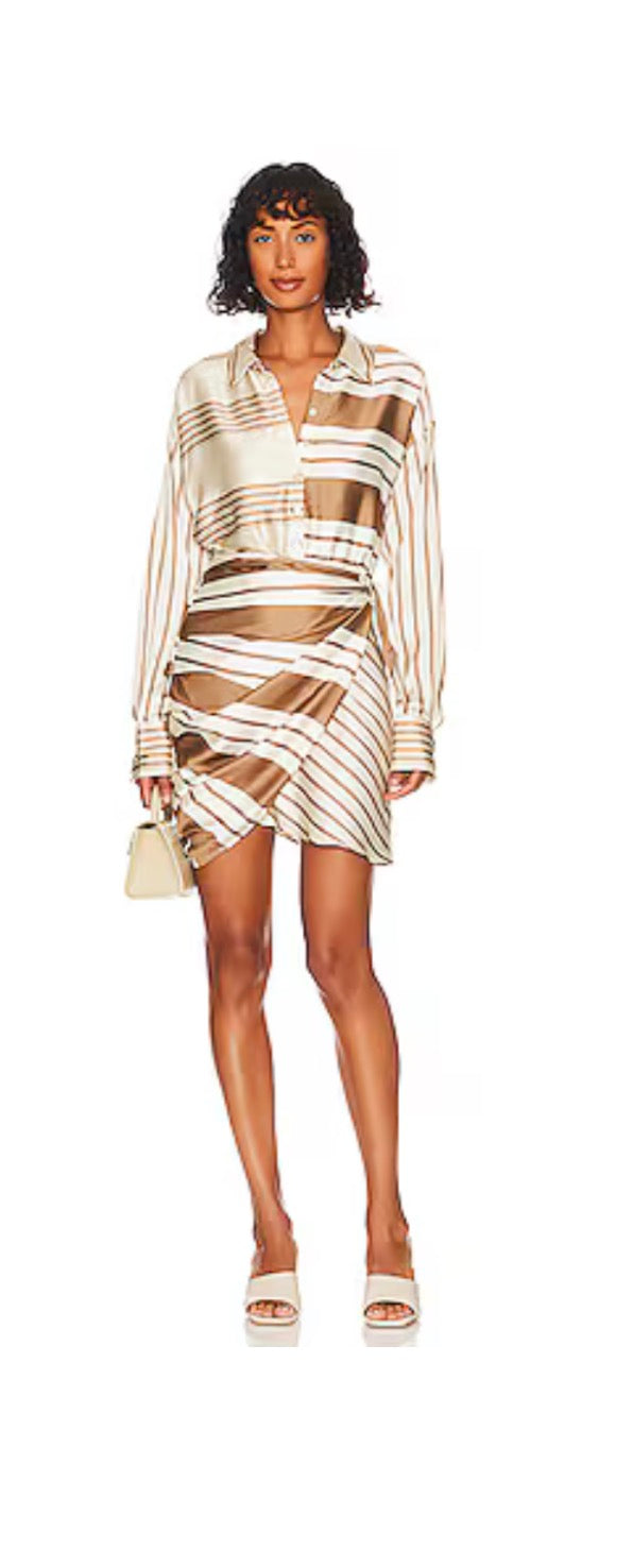 L'Academie Kamille Silk Wrap Mini Dress - size medium (Kim Chappell)