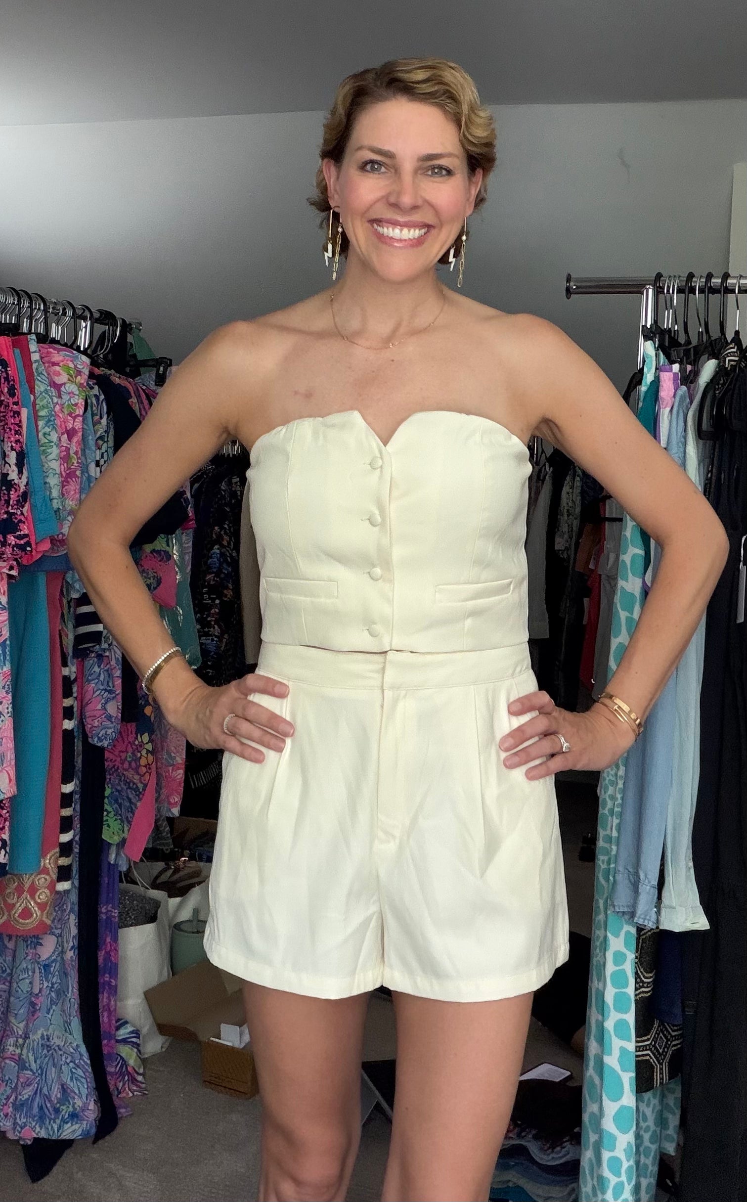 Mable Strapless Button Down Set NWT- size Medium
