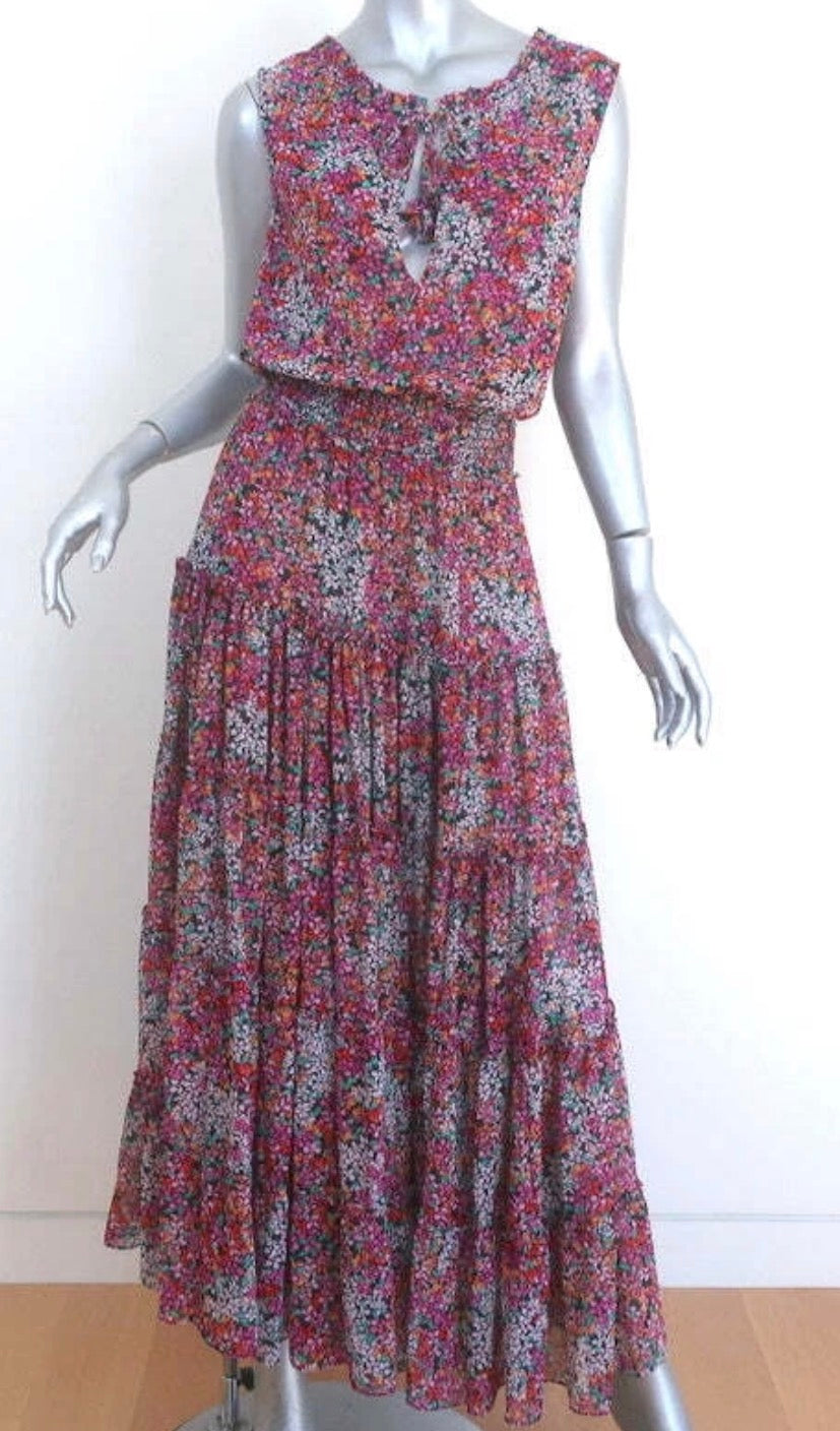 MISA Los Angeles Hollen Floral Print Chiffon Maxi Dress - size XS (REED Charitable Foundation)
