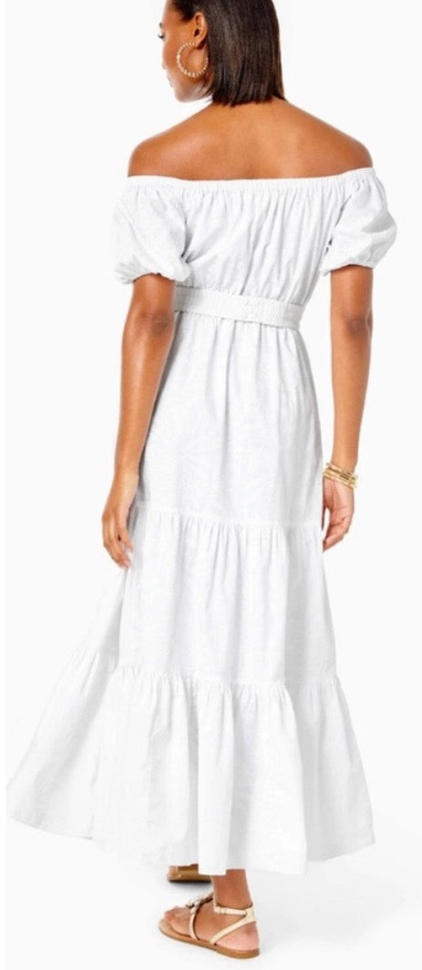 Lilly Pulitzer NWT Nessa Off the Shoulder Dress w/ belt Size Small