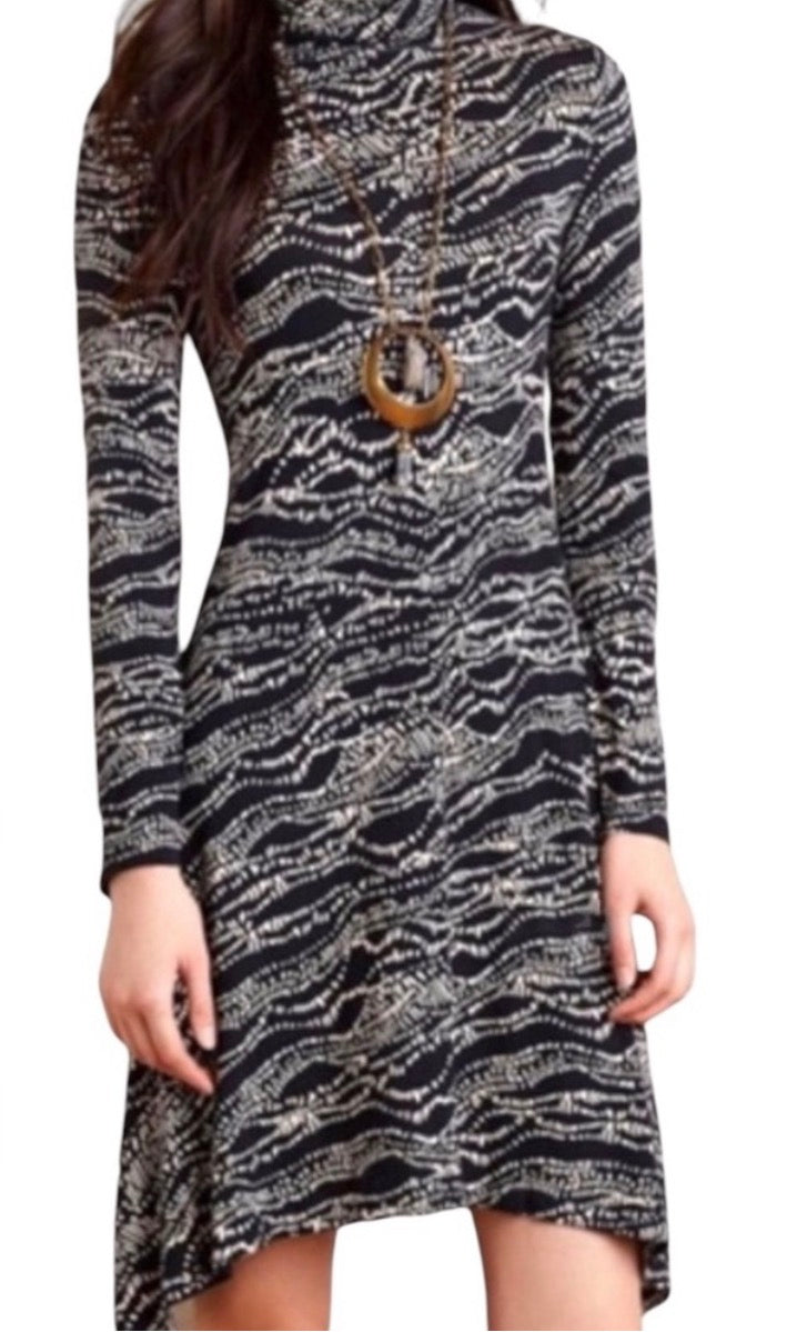 Anthropologie Maeve Turtle Neck Swing Dress