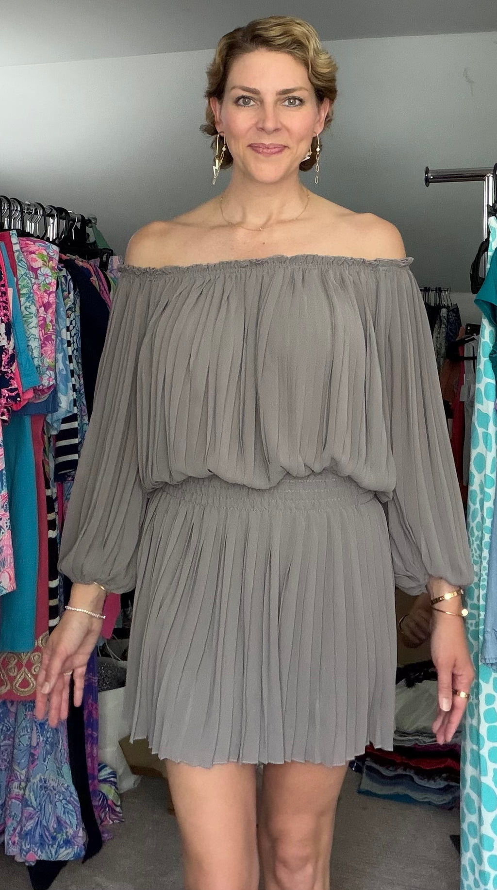 Max Studio Pleated Dress- XS