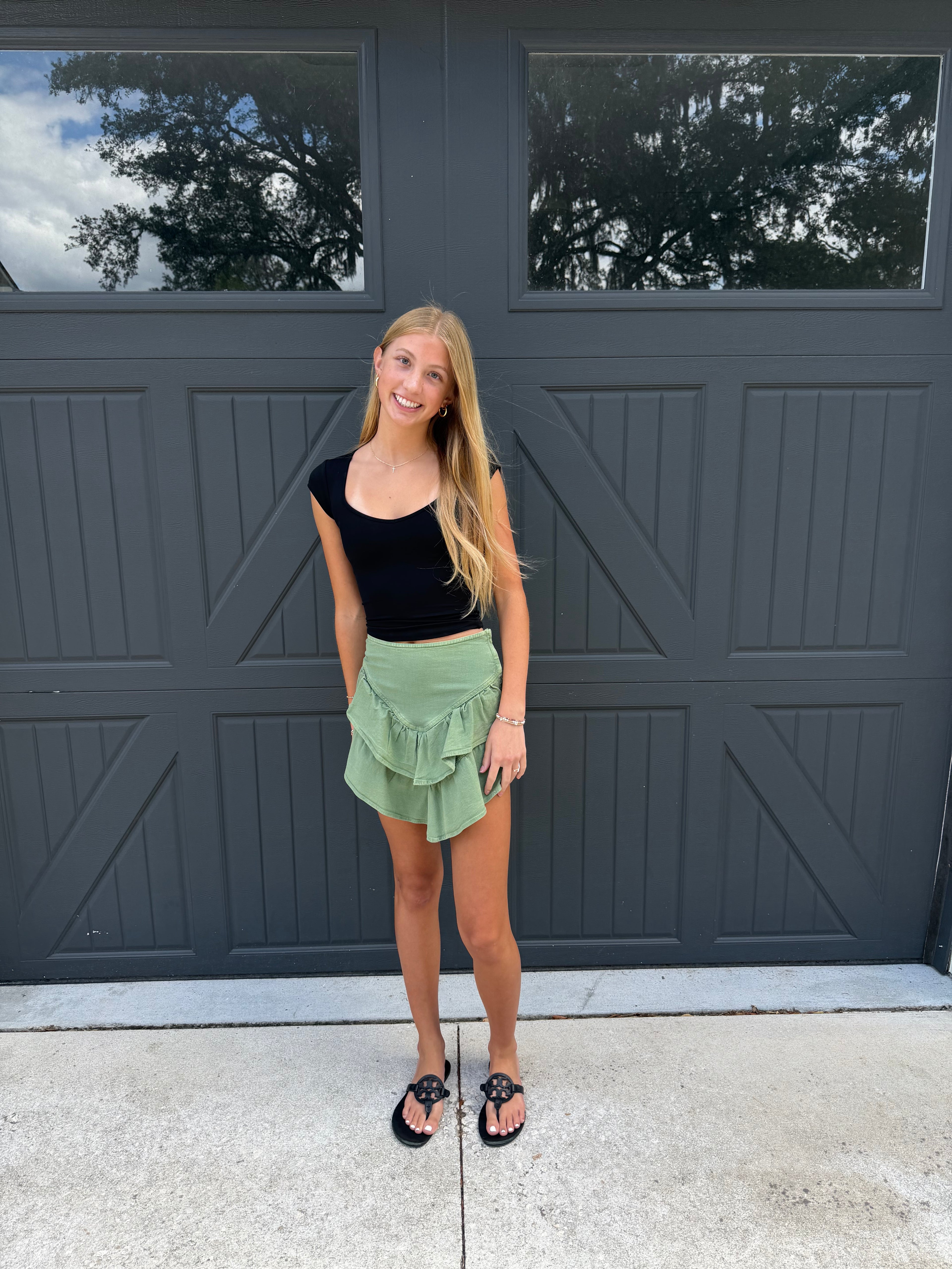 Mother Denim Ruffle Skirt - size 23/XXS
