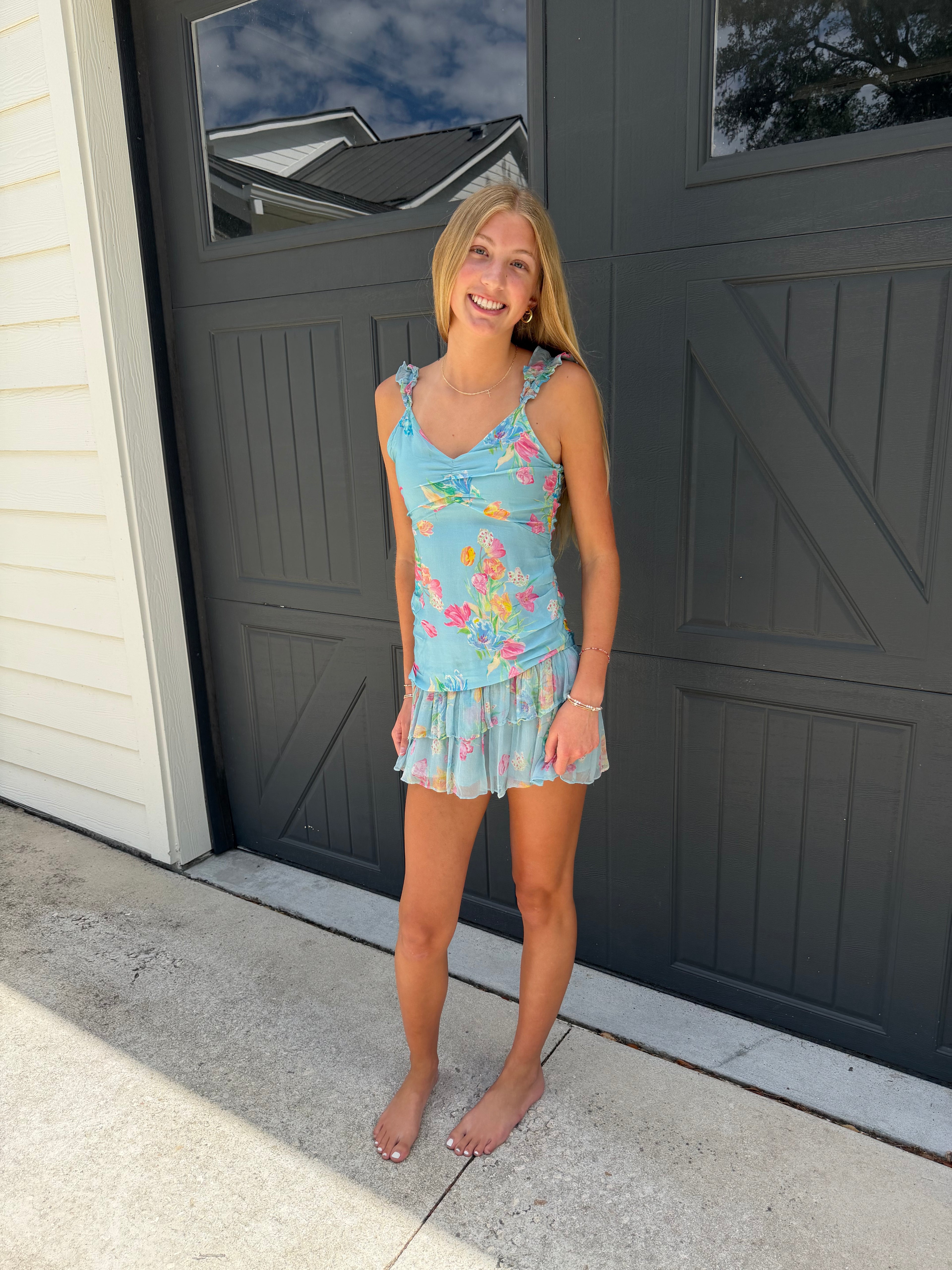 Loveshack Fancy Floral Mini Dress- size 0