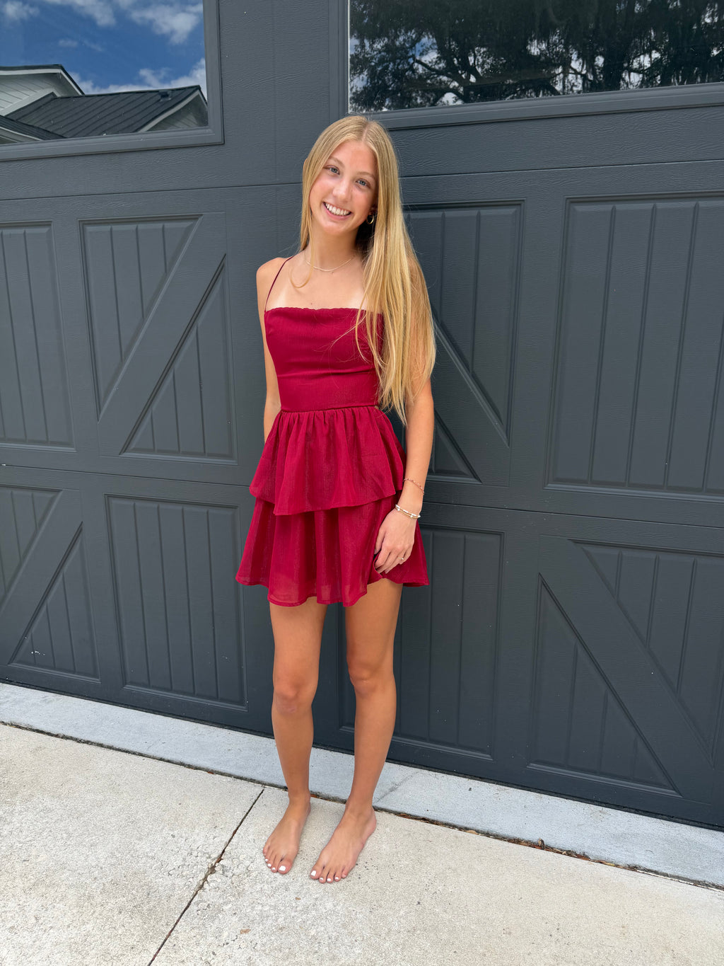 Unlabeled Game Day Ruffle Dress - size XS