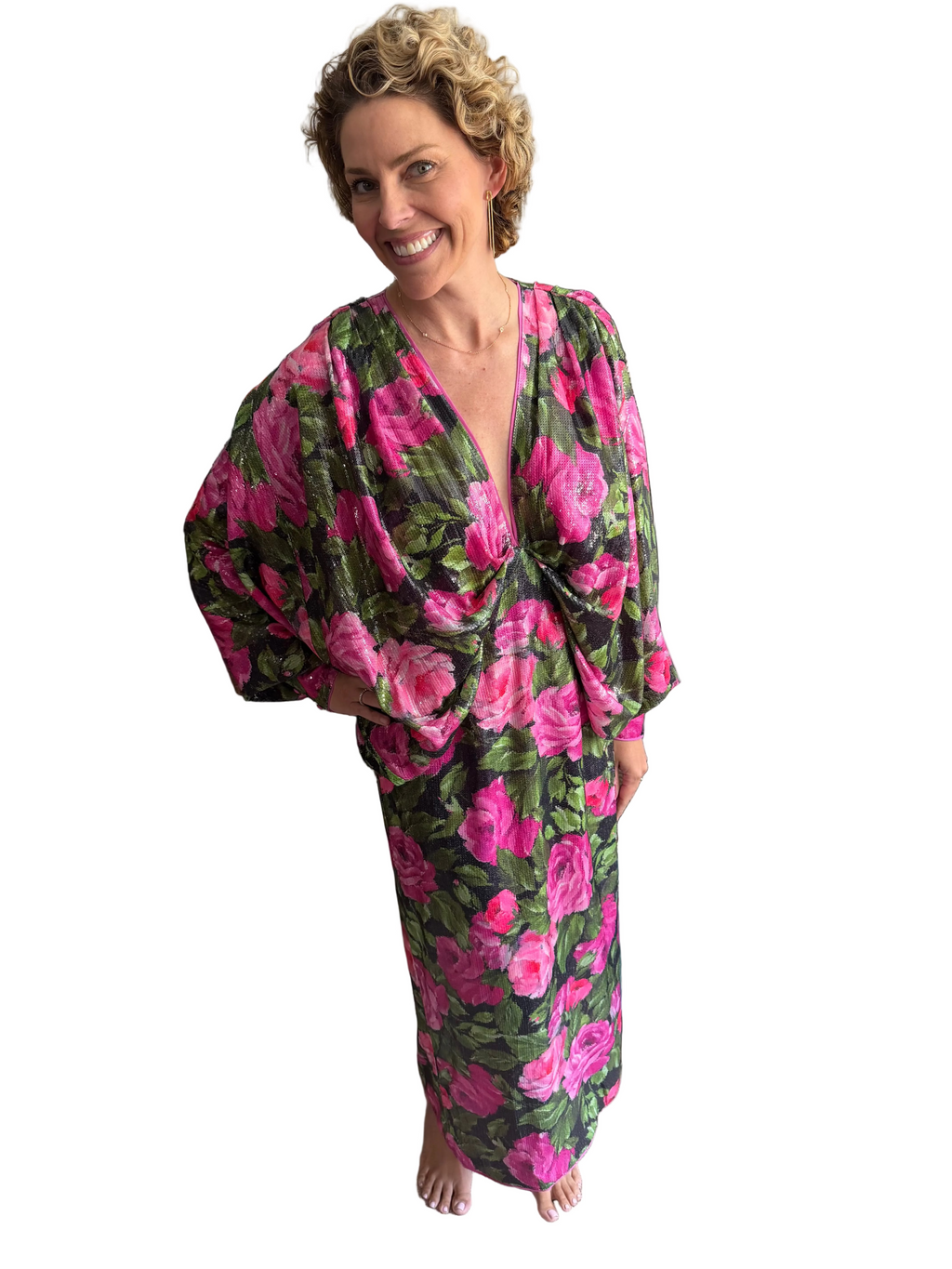 Soso Sequin Floral Gown - size 8 (Kim Chappell)