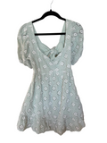 Shore Bubble Sleeve Eyelet Dress - size small