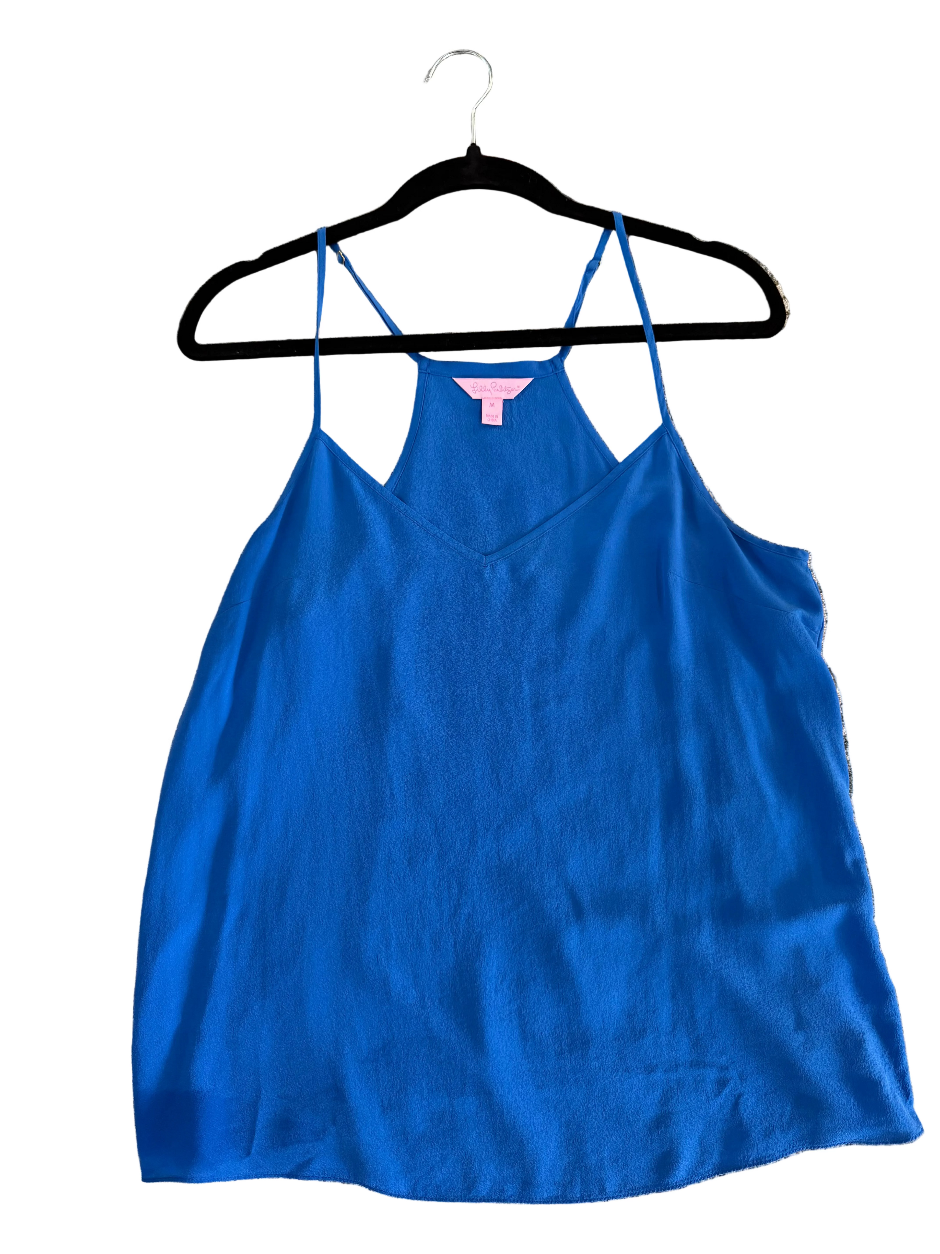 Lilly Pulitzer Dusk Silk Tank - size medium - royal blue