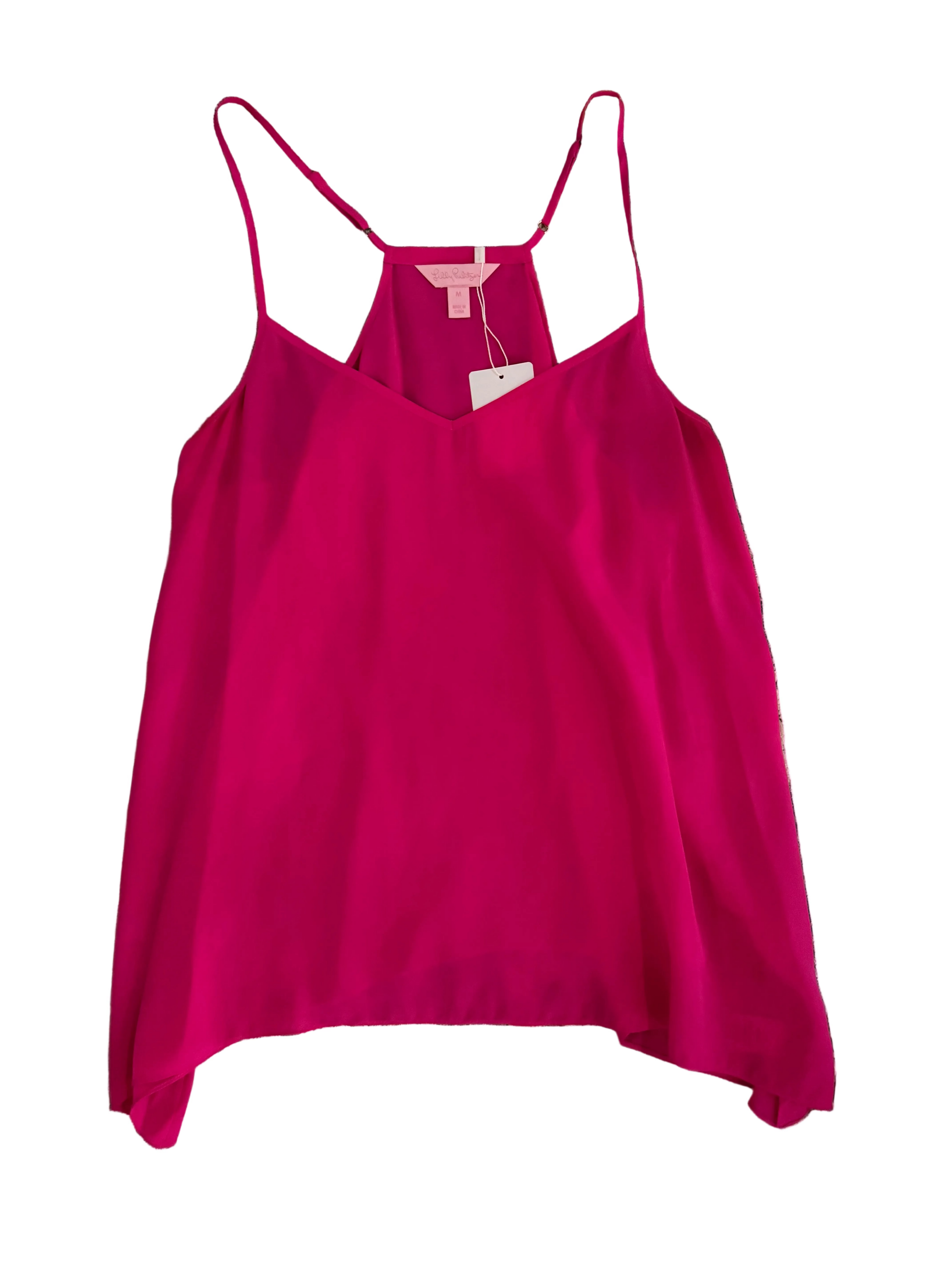 Lilly Pulitzer Dusk Silk Tank - fuchsia - size medium