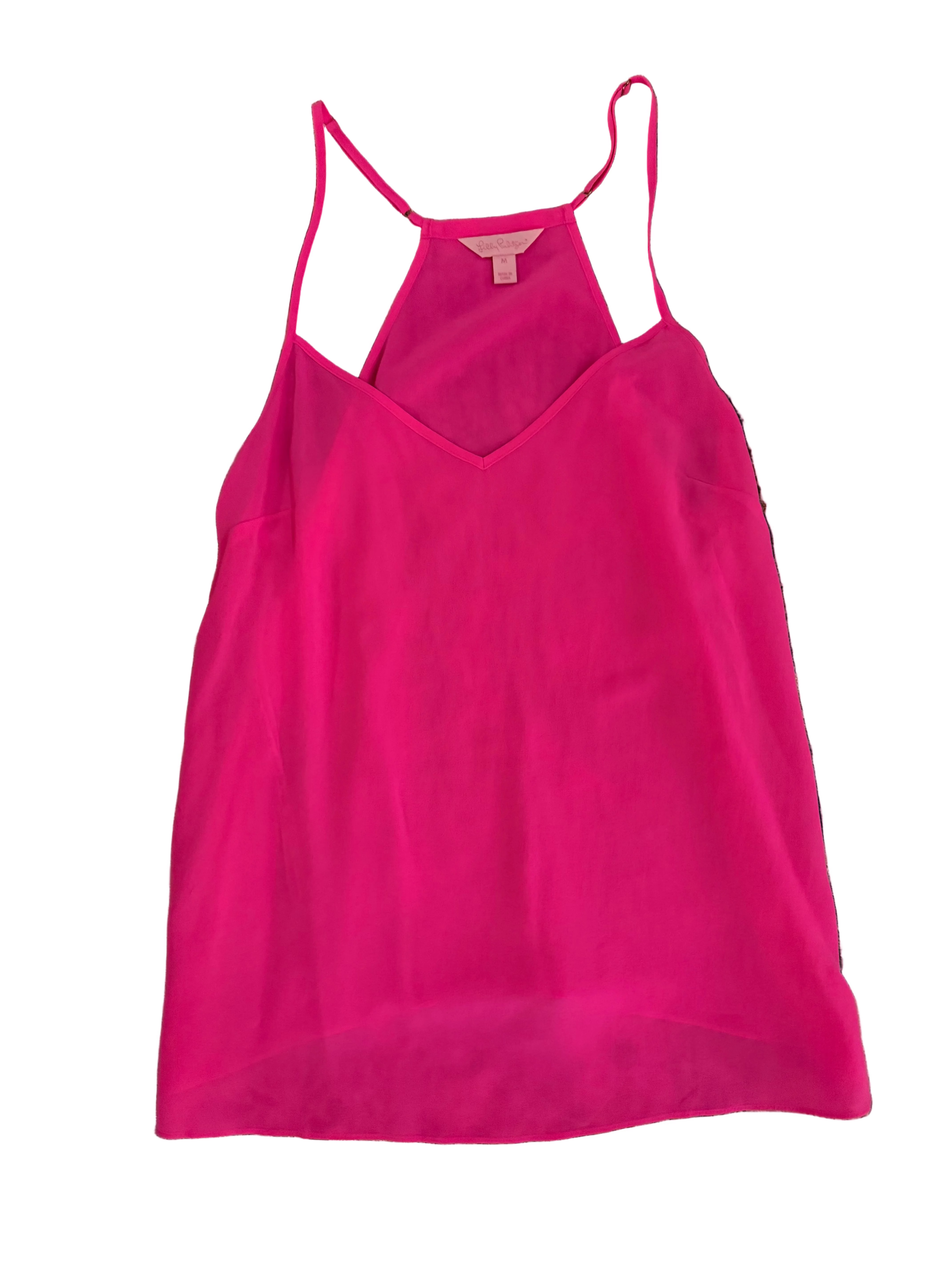 Lilly Pulitzer Dusk Silk Tank - size medium- hot pink