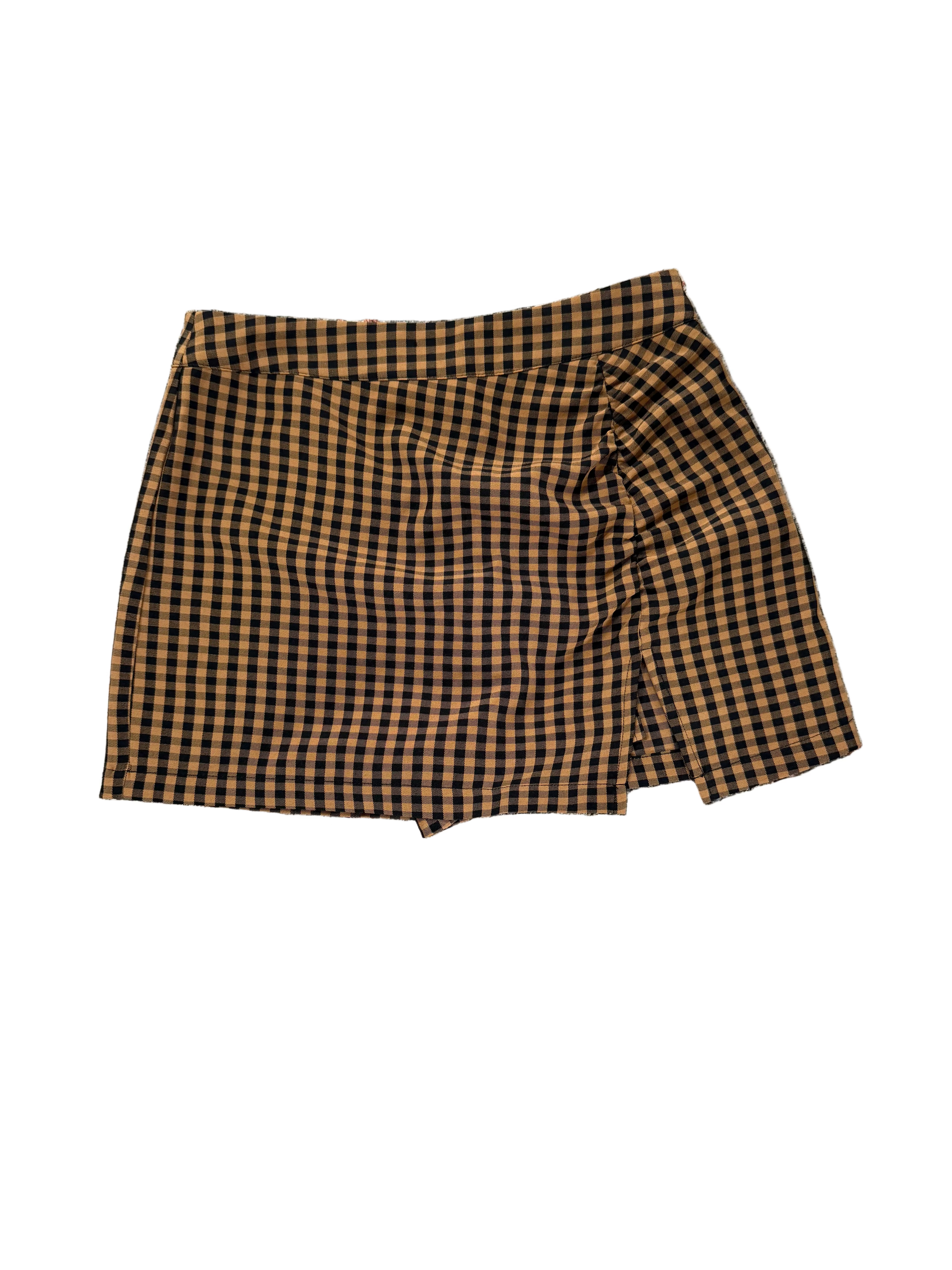 Cotton Candy LA Plaid Ruched Mini Skort - size small