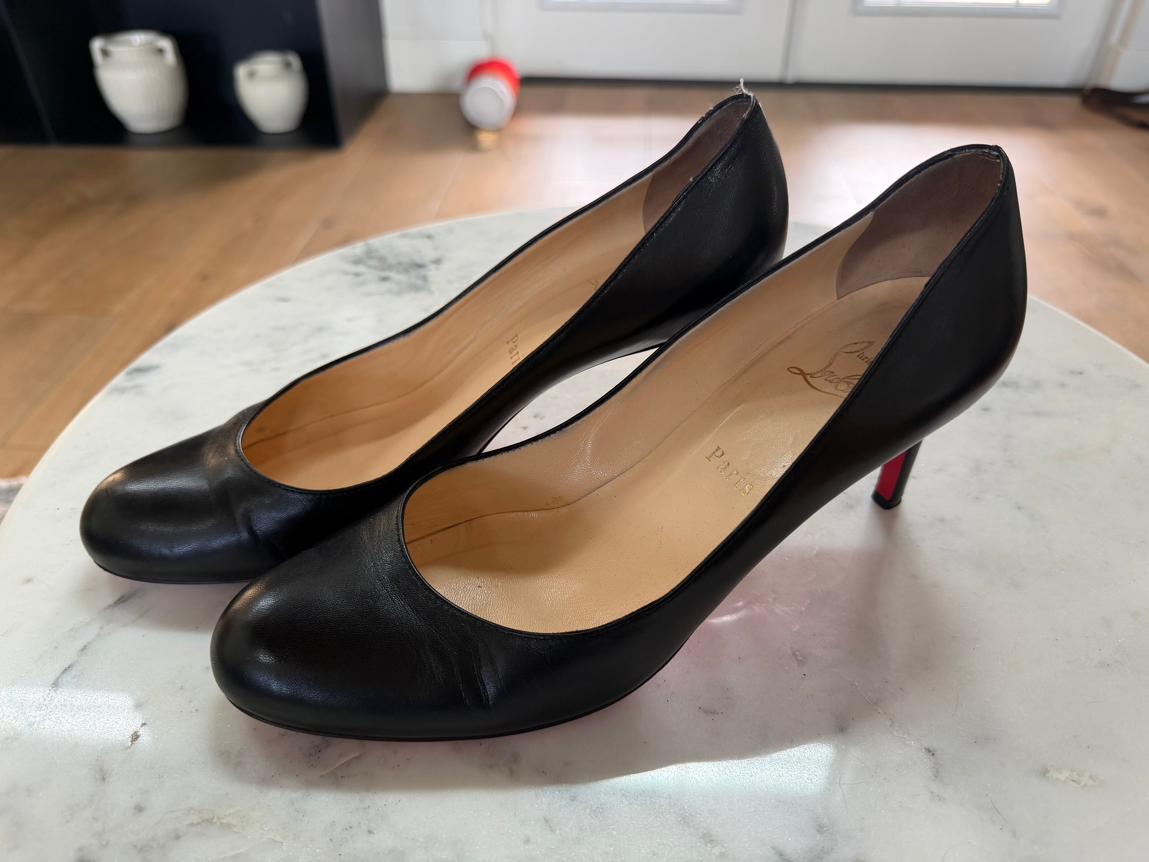 Christian Louboutin Matte Black Pumps - size 41 1/2 (US 11-11.5) 3" heel