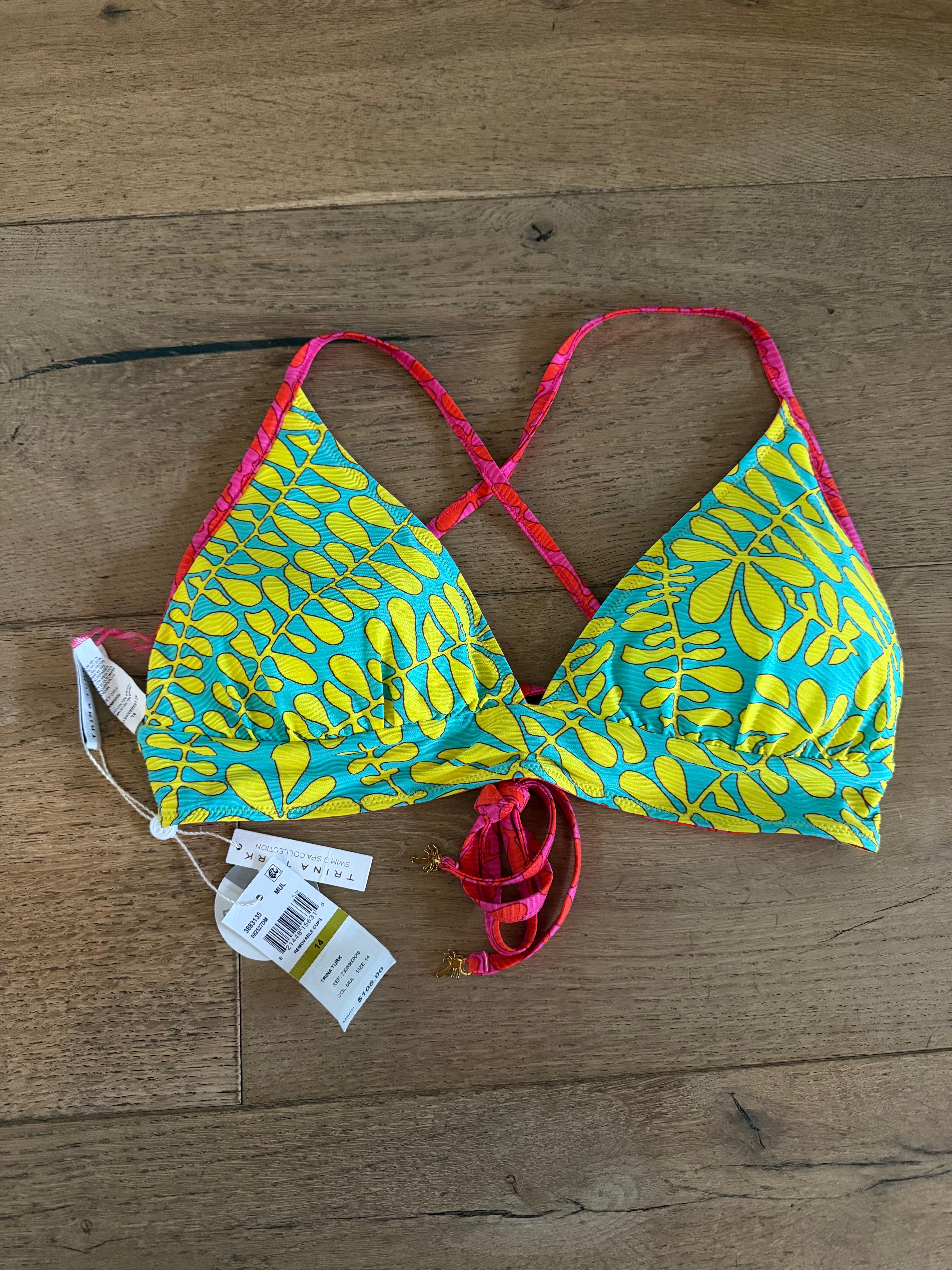 Trina Turk Reversible Triangle Top NWT - size 14 (would fit 10-12 also)