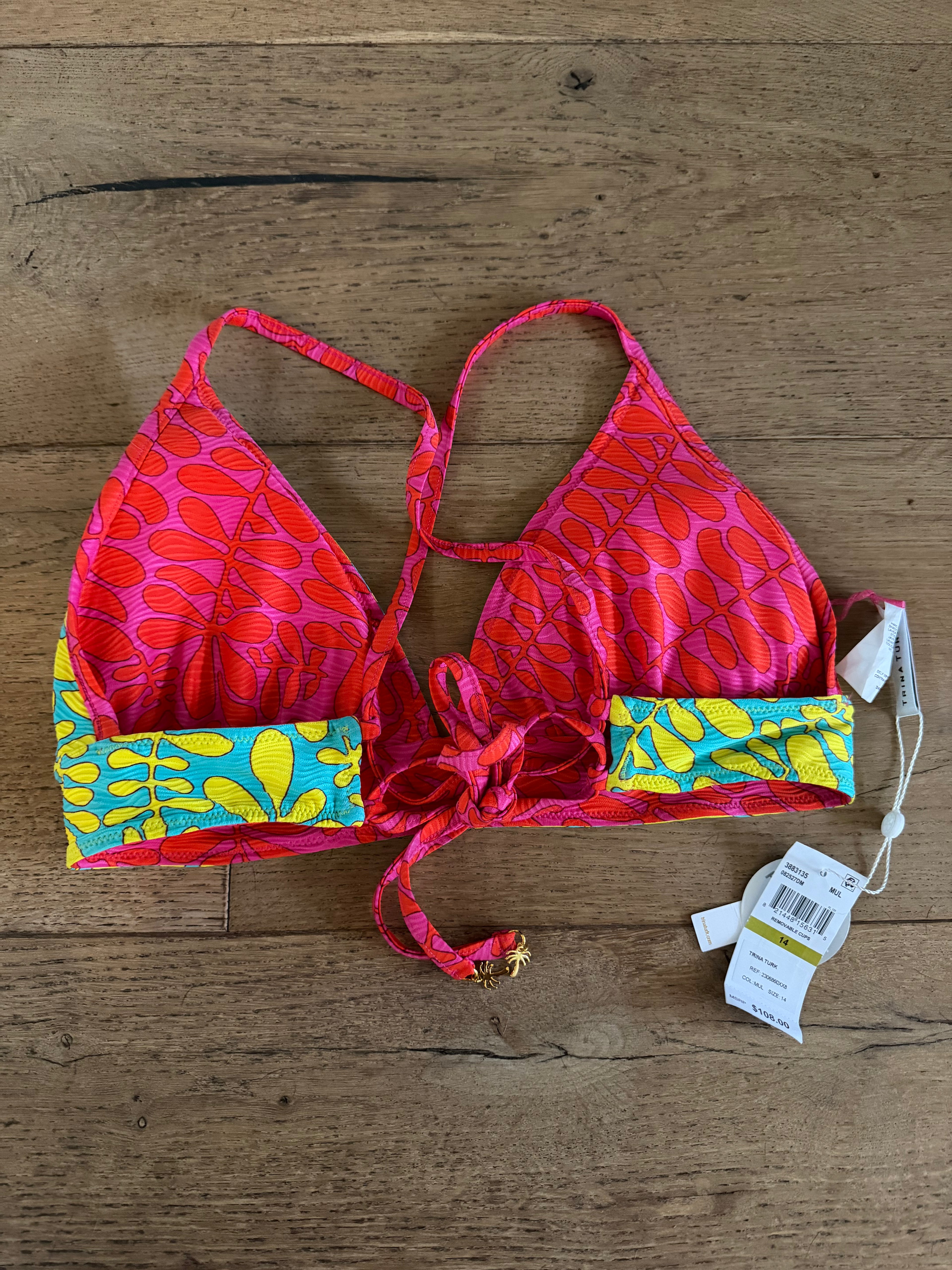 Trina Turk Reversible Triangle Top NWT - size 14 (would fit 10-12 also)