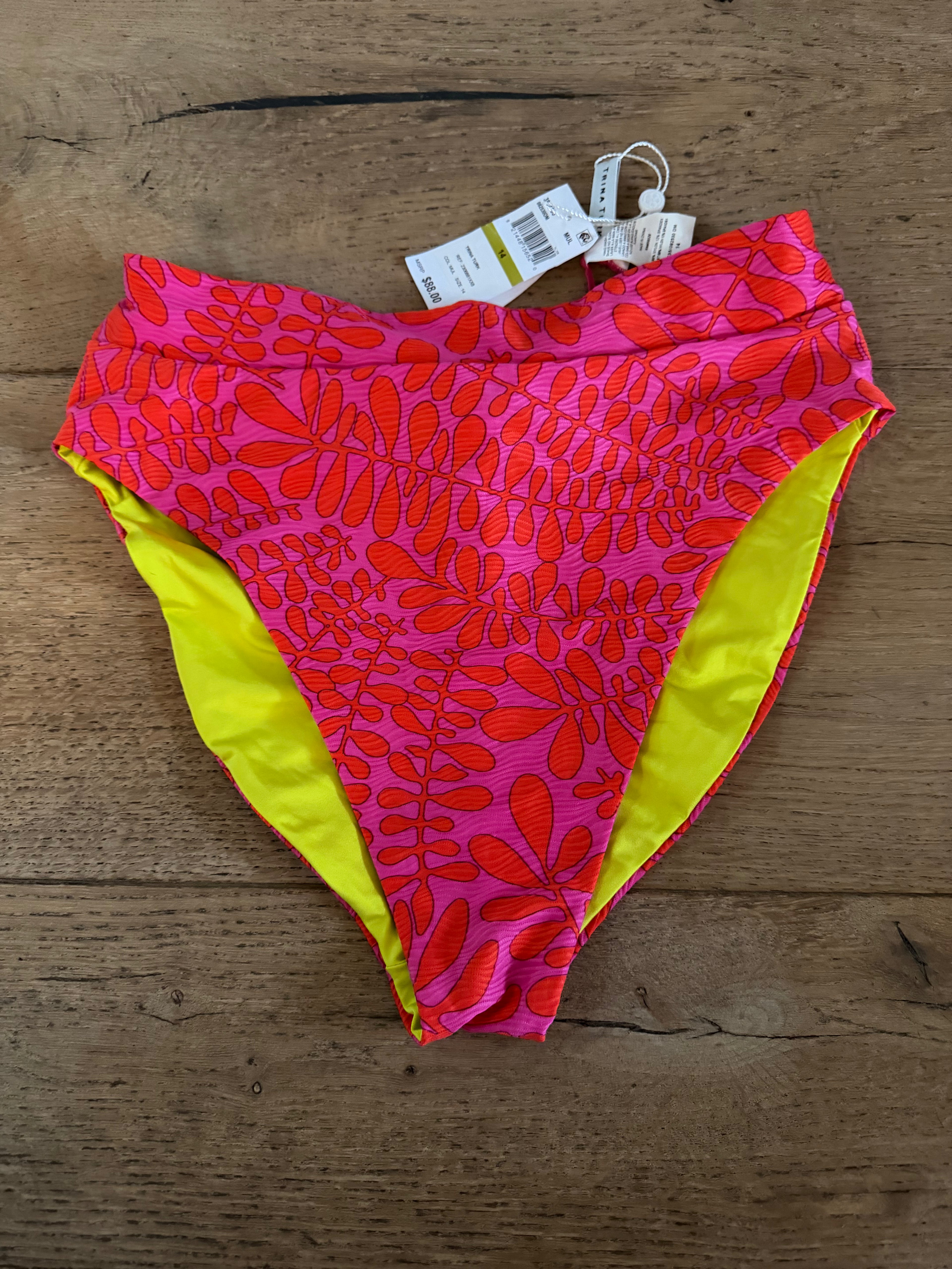 Trina Turk Reversible High Waist Swim Bottoms NWT - size 14 (would fit 10-12 also)
