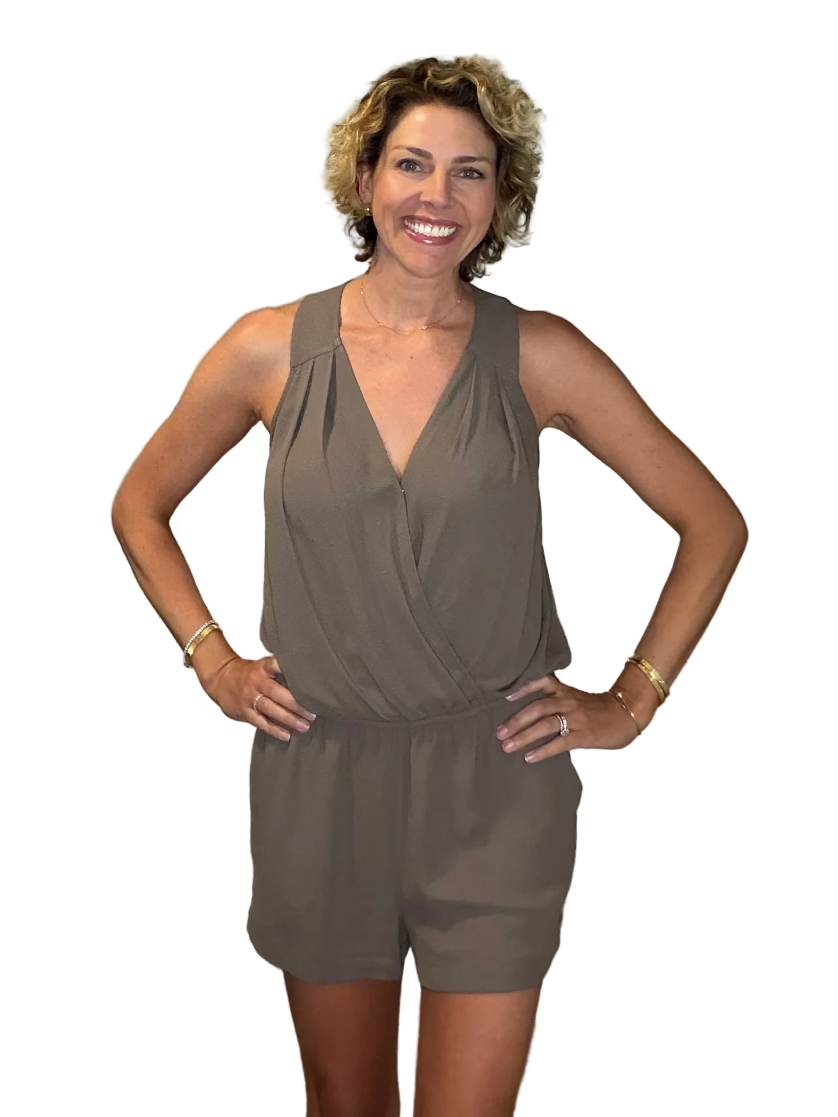 BCBG Max Azaria Sleeveless Romper - size small (fits up to medium)