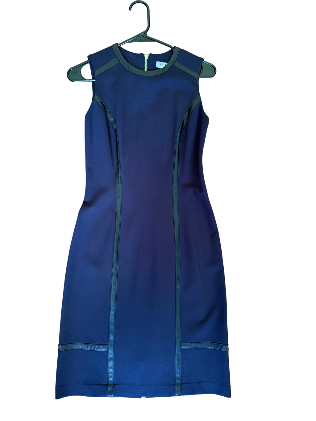 Of Mercer Leather Trim Cocktail Dress NWT