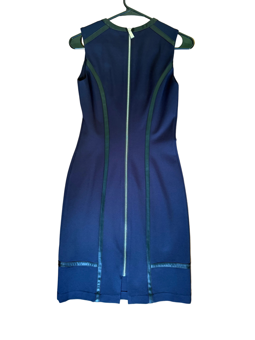 Of Mercer Leather Trim Cocktail Dress NWT