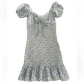 Storia Blue Floral Mini Dress Size Large