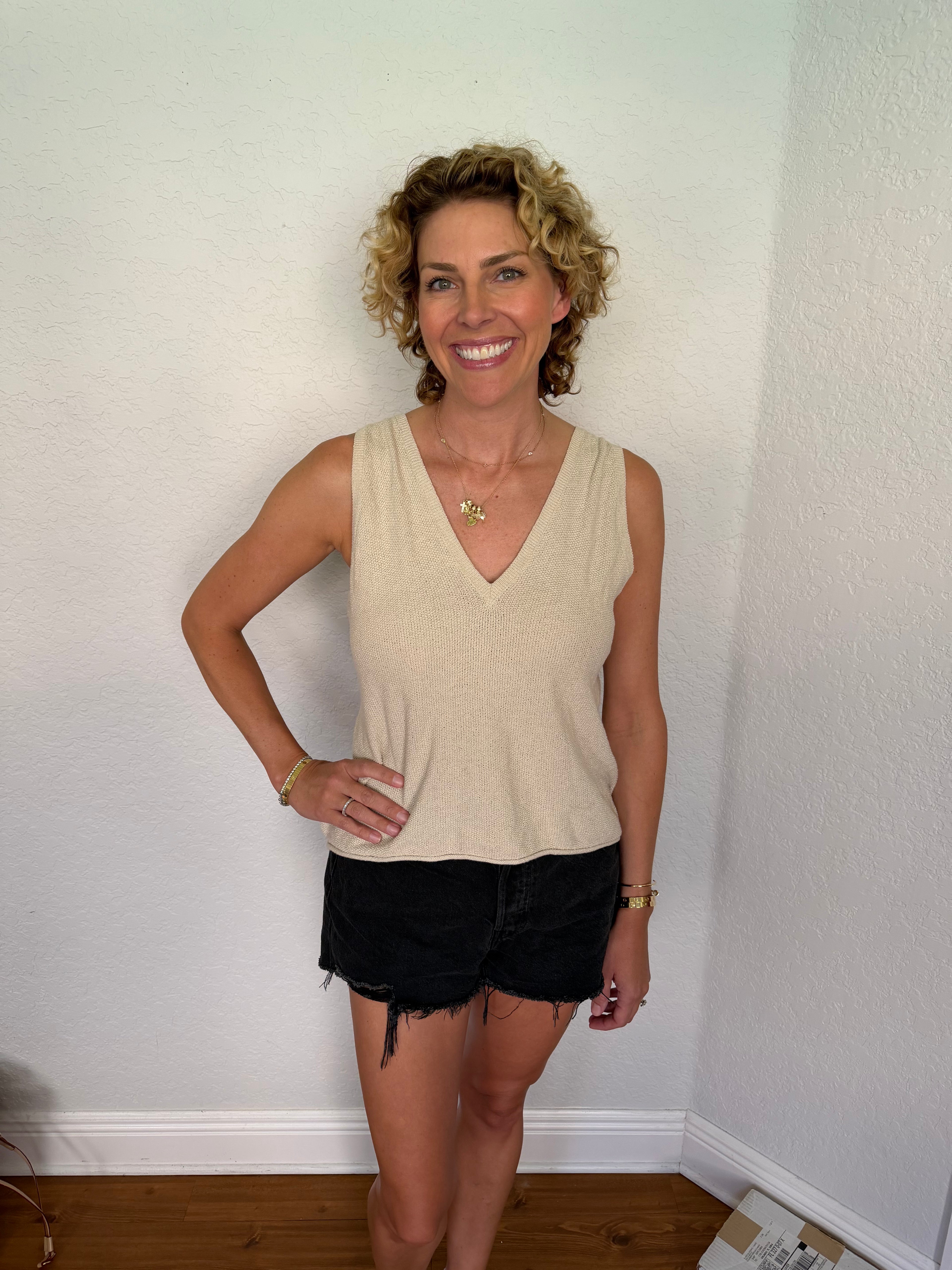 Free People Beach Tie Strap Tank - size small
