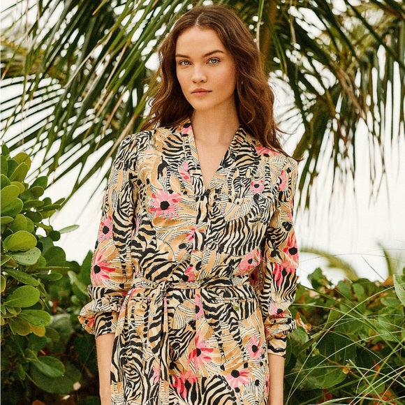 Lilly Pulitzer NWT Phillipa Stretch Poplin El Morocco Animal Print Dress Size 2