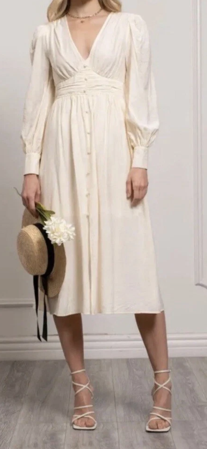 By the River Cottagecore Midi Dress- size Large