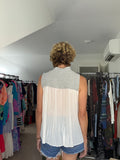 French Connection Pleated Mock Neck Tank - size medium