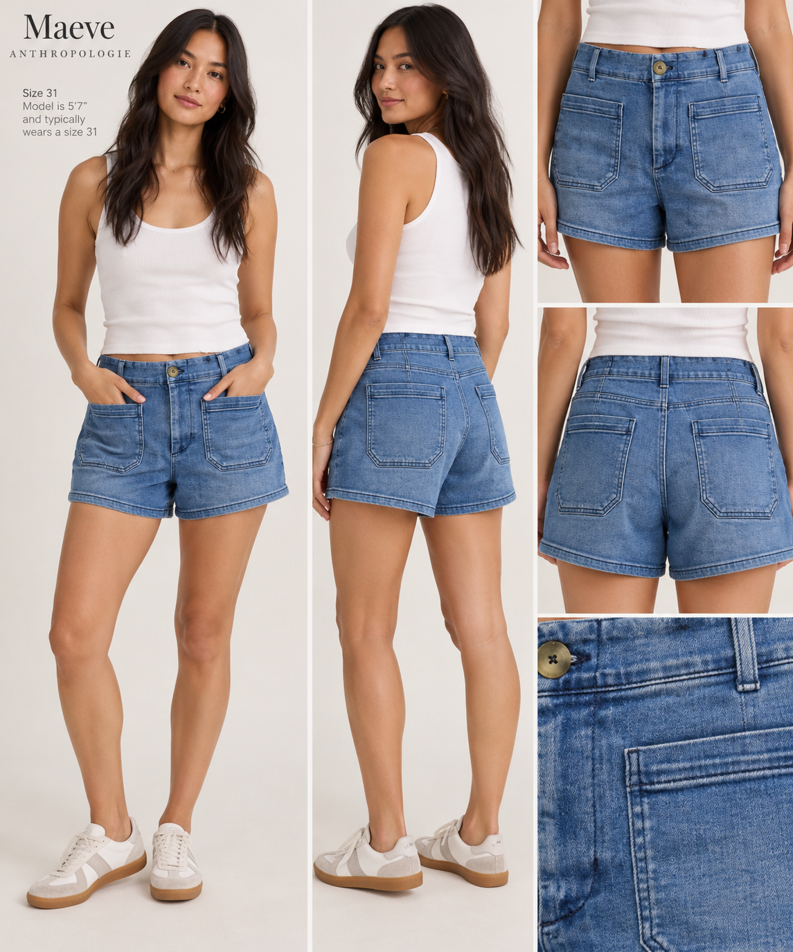 Maeve By Anthropologie Colette Denim High-Rise Shorts - Size 31