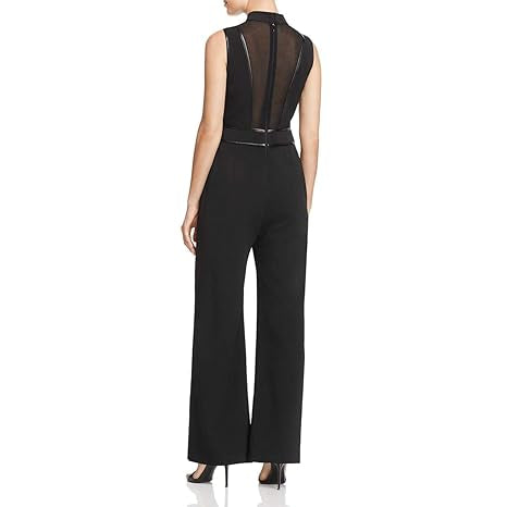 Adelyn Rae Leather Trim Jumpsuit