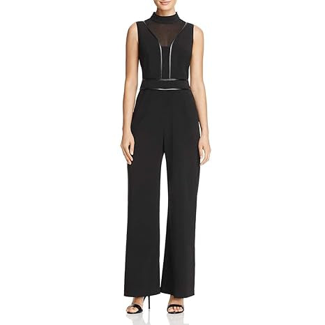 Adelyn Rae Leather Trim Jumpsuit