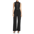 Adelyn Rae Leather Trim Jumpsuit