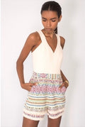 Adelyn Rae Boho Fringe Romper- size XS