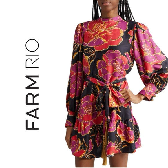 Farm Rio Shiny Chita Mini Dress/ size XS